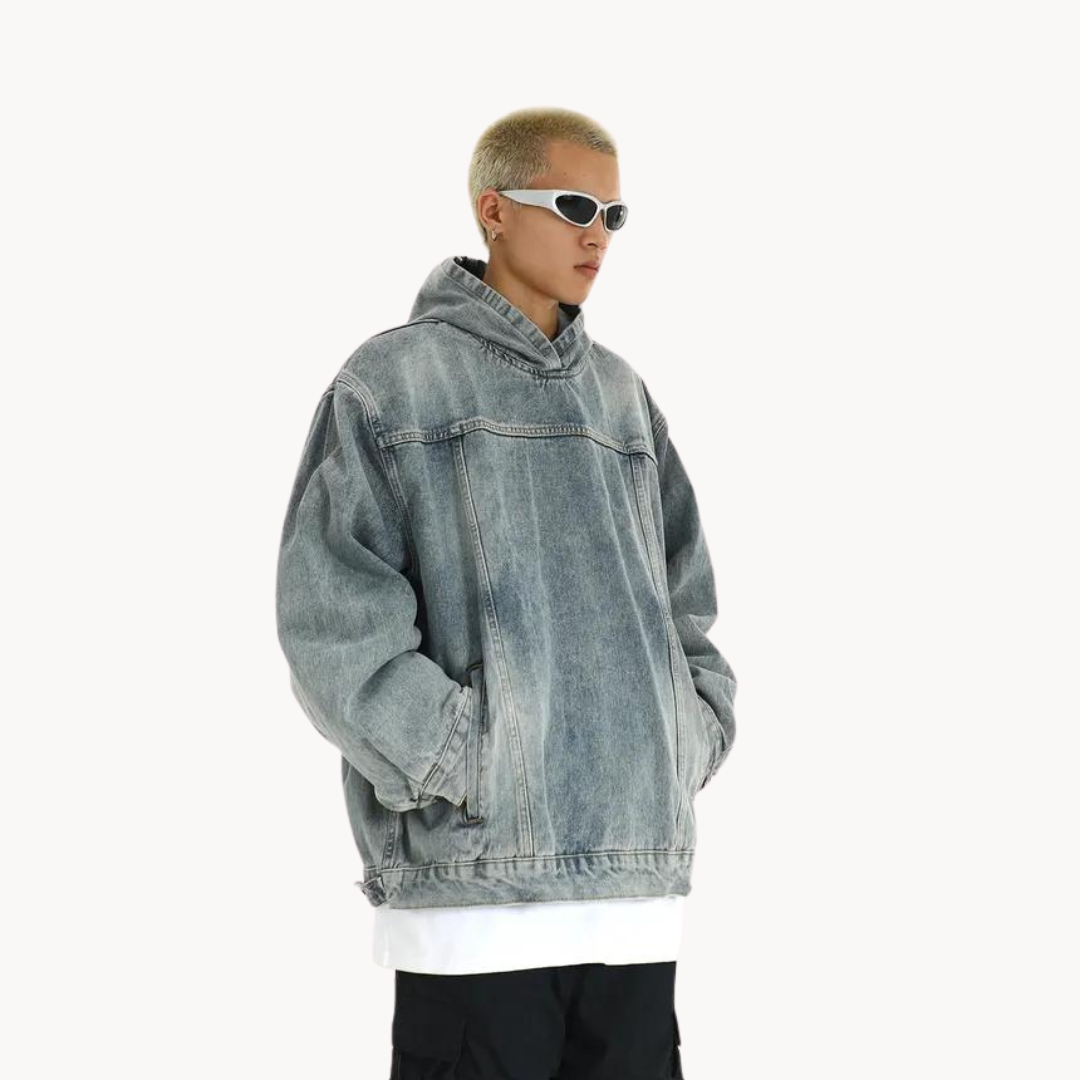 Mikhail | Urban Denim Kapuzenpullover im Vintage-Stil - Stilvolle Alltagsmode