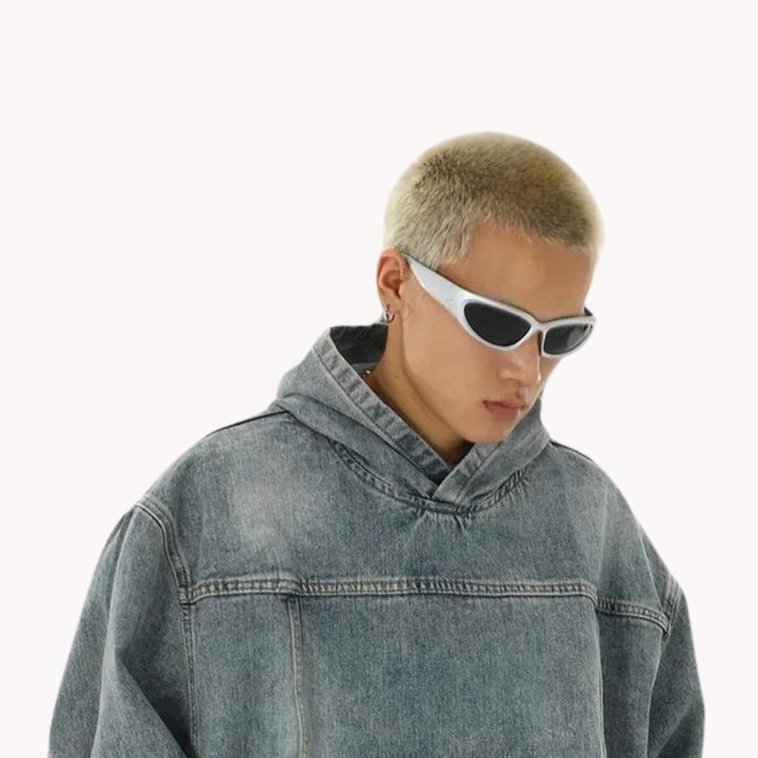 Mikhail | Urban Denim Kapuzenpullover im Vintage-Stil - Stilvolle Alltagsmode