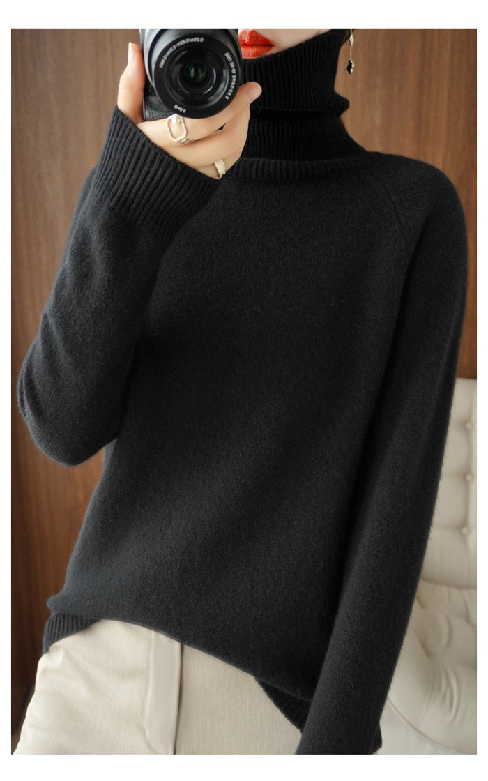 Eleganter Damen Rollkragenpullover aus weichem Strick für kühle Tage