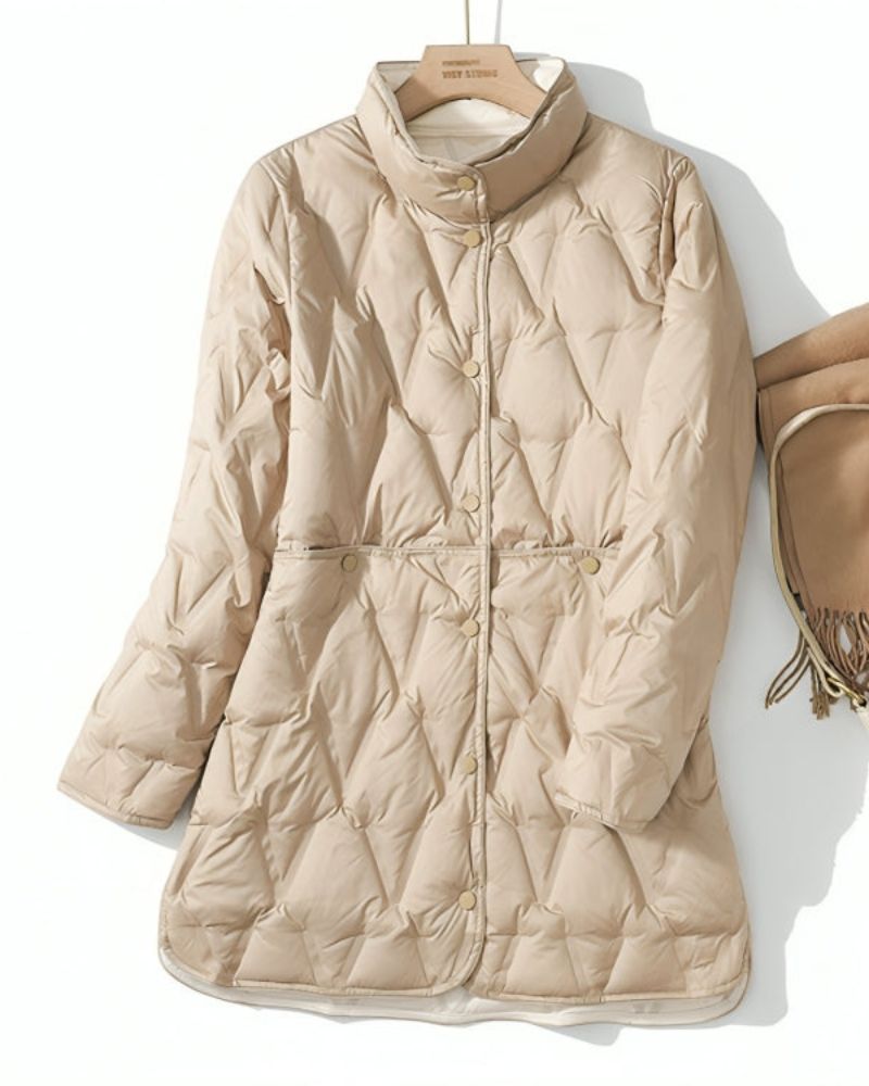 Novalie | Elegante und gefütterte lange Winterjacke für Damen
