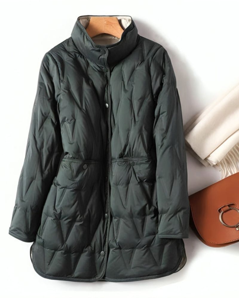 Novalie | Elegante und gefütterte lange Winterjacke für Damen