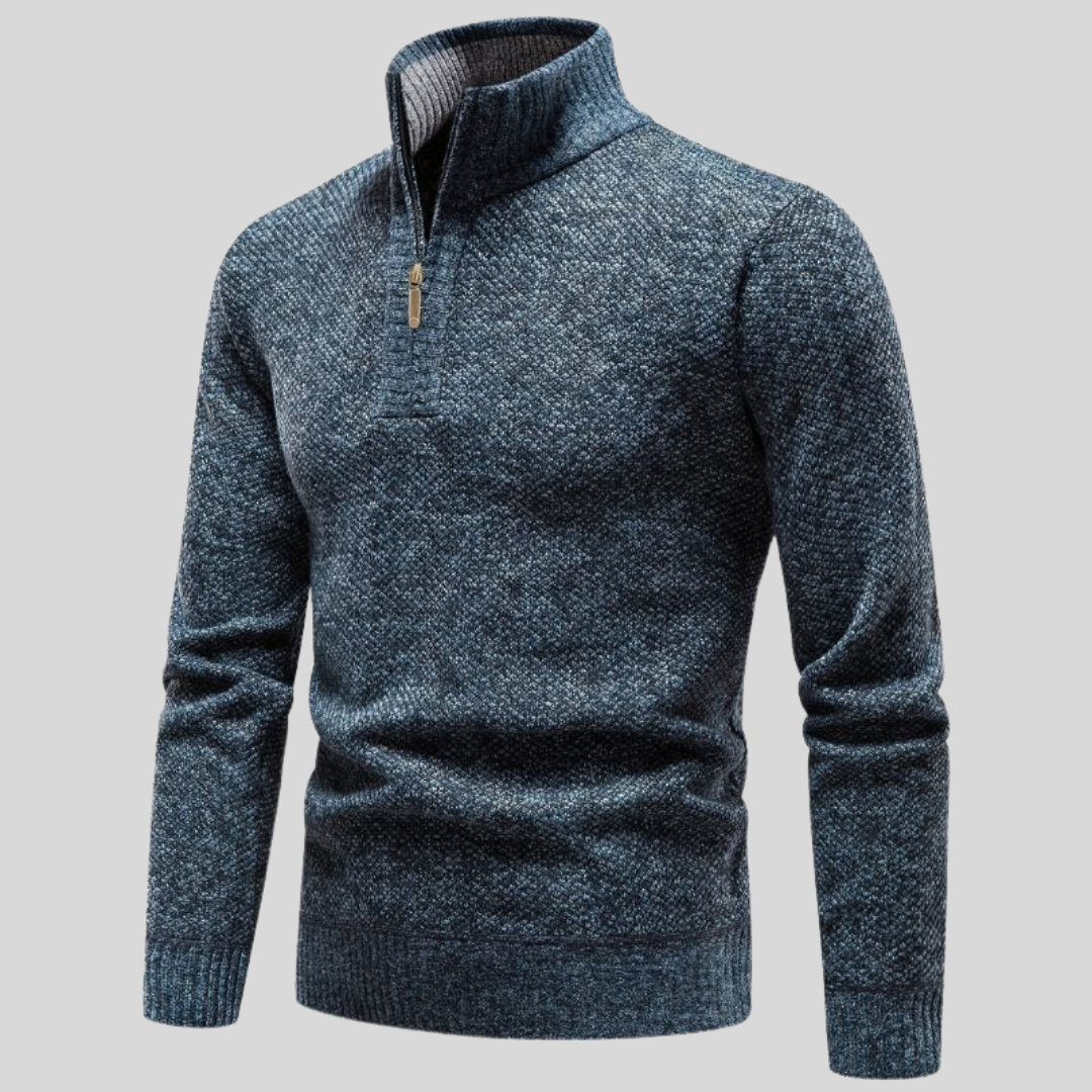 Zürich - Old Money Wolle Herren Pullover mit Reißverschluss