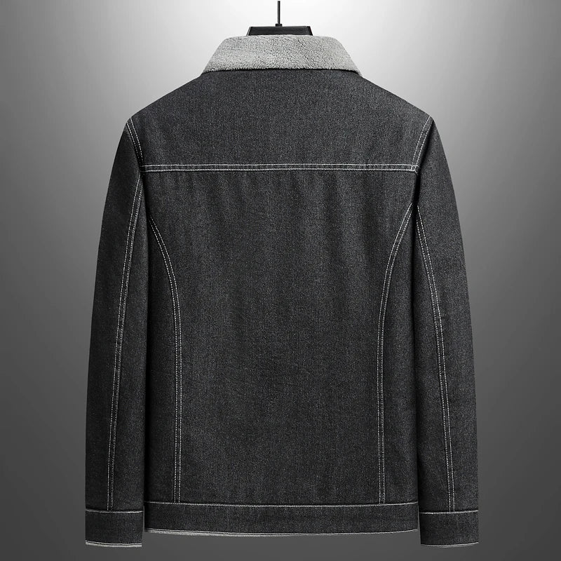 Espen | Vintage Jeansjacke mit Fleece-Futter und Kragen