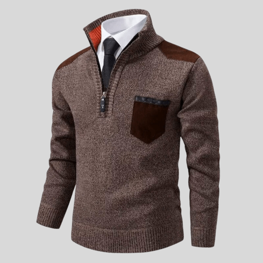 Elegante Herren Zip-Jacke im Old Money Stil