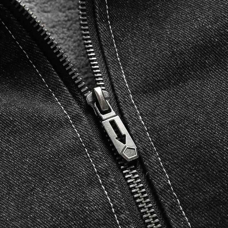 Espen | Vintage Jeansjacke mit Fleece-Futter und Kragen