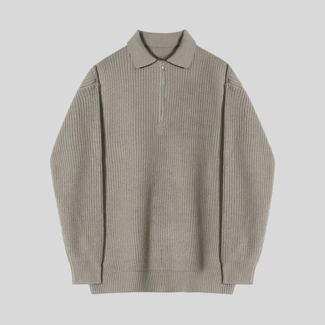 Luxe Halb-Zip Polo für stilvolle Männer - Eleganter Komfort mit zeitlosem Design