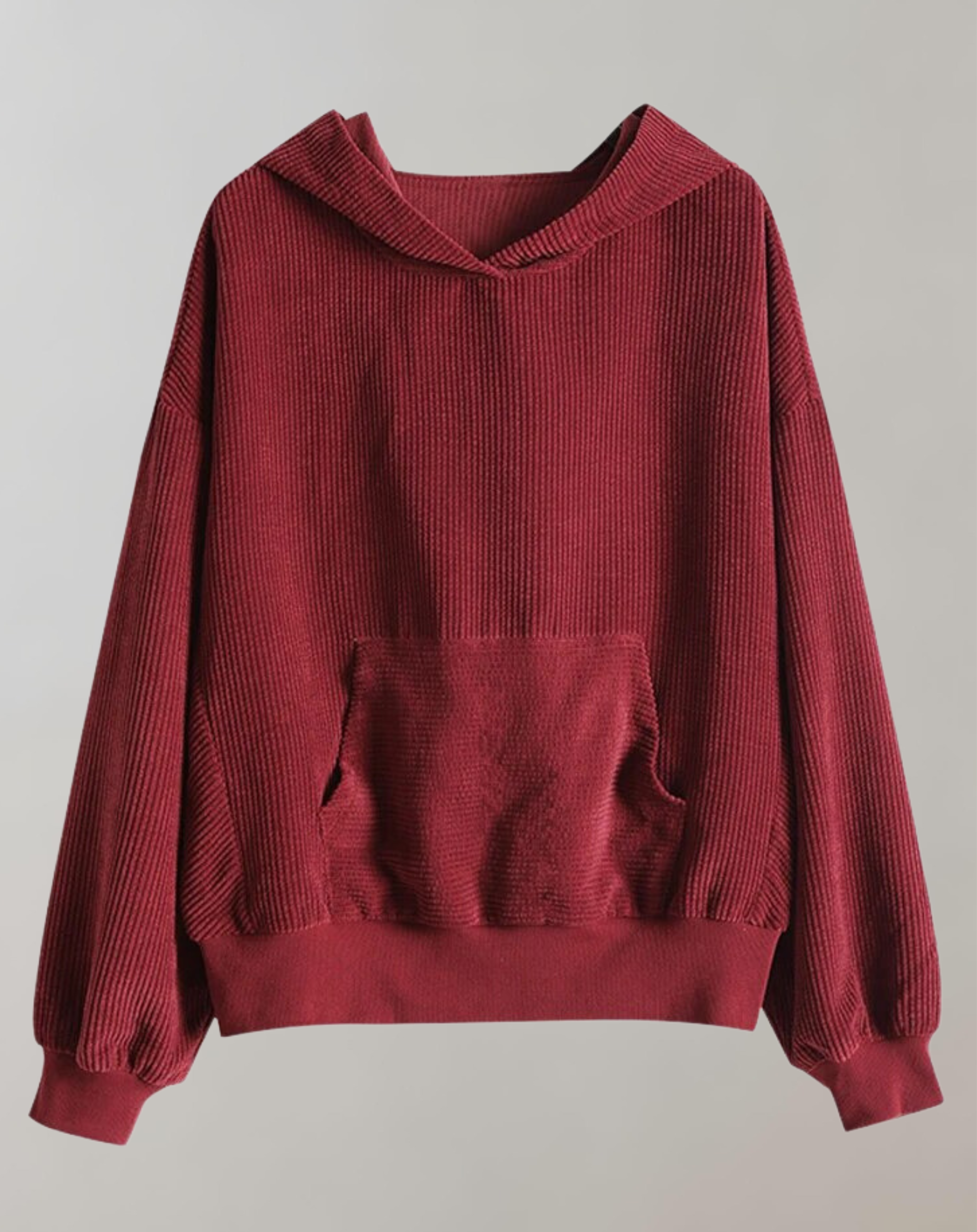 Jane - Übergroßer Cord-Kapuzenpulli