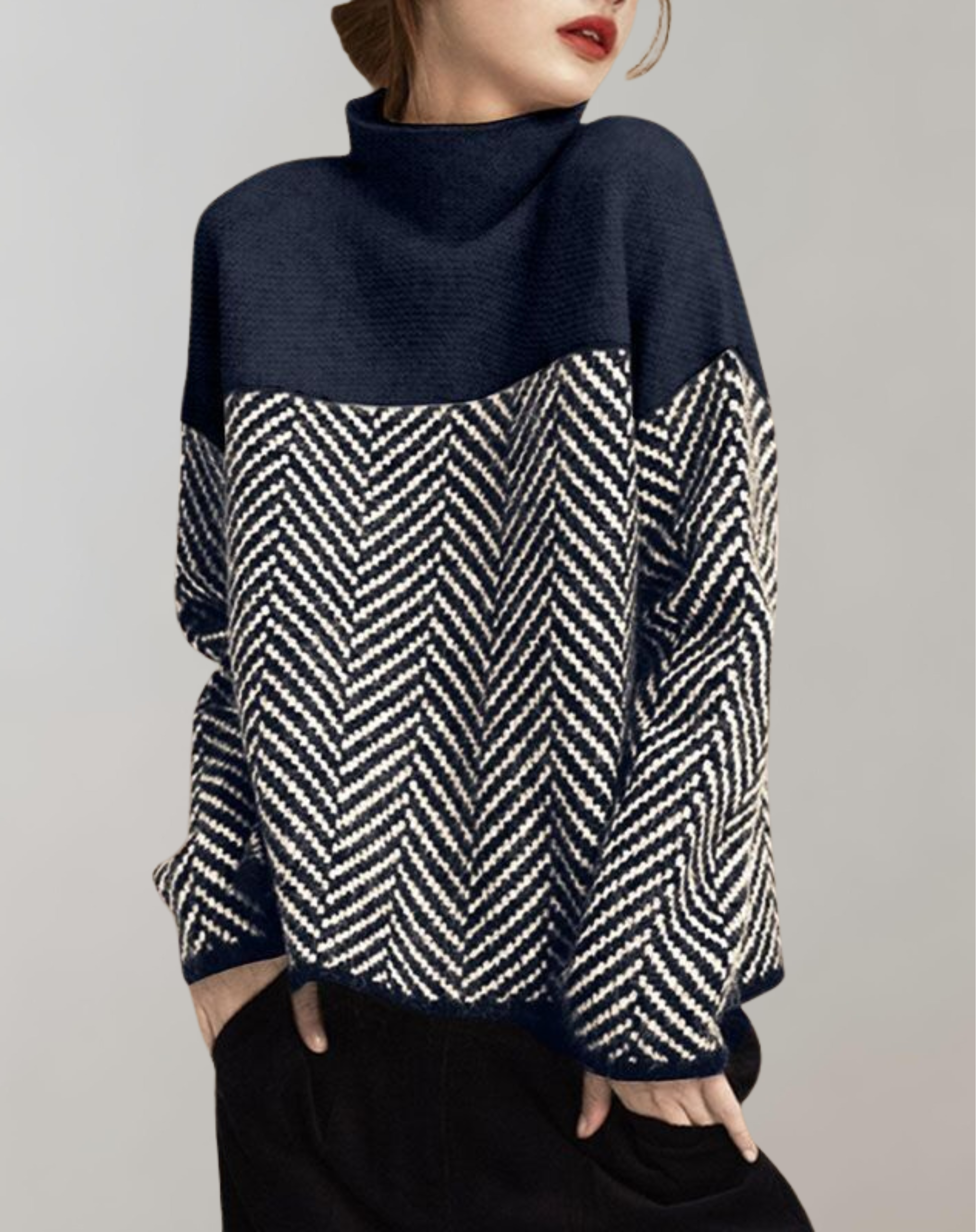 Leinen - Gemusterter Winterpullover