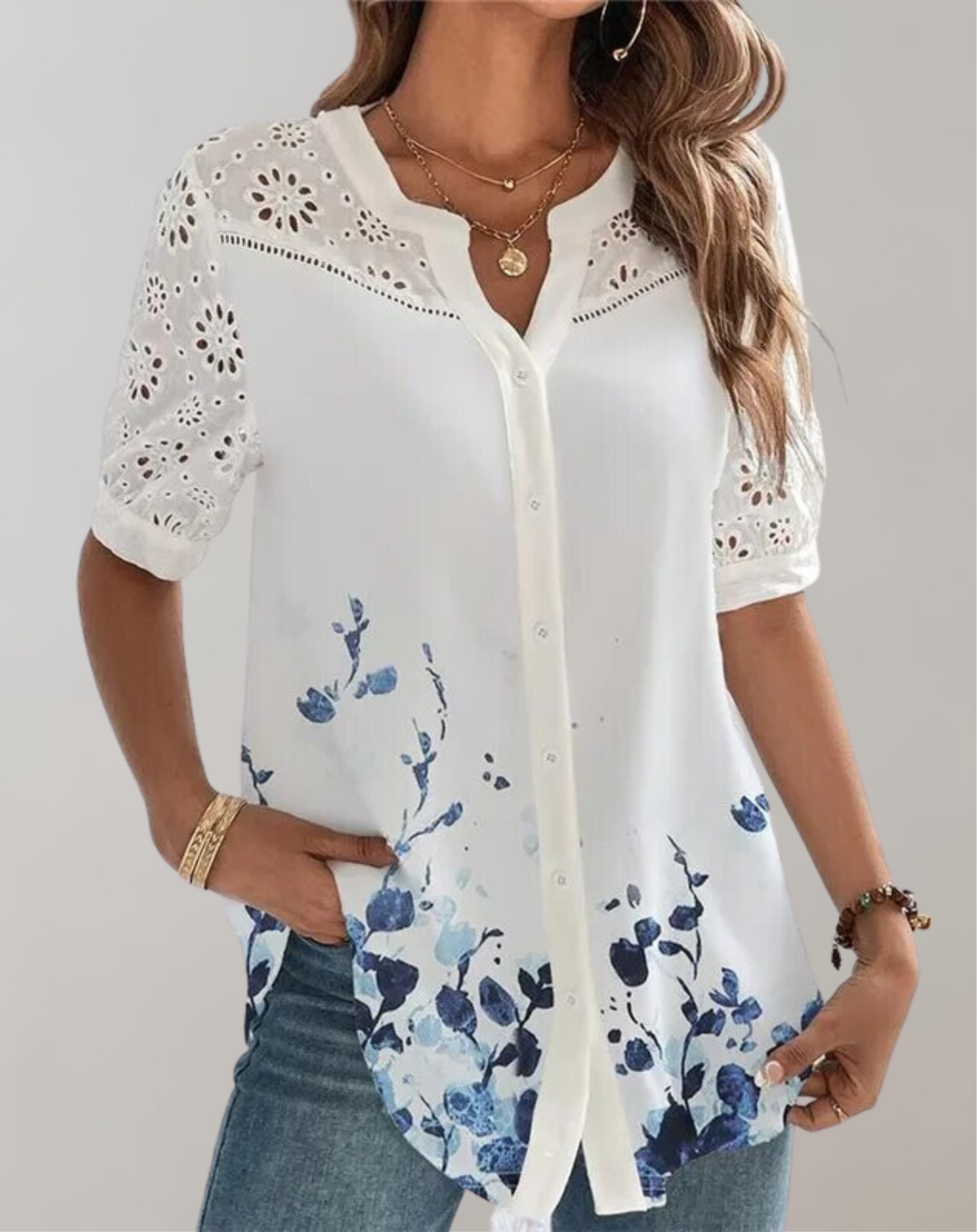 Dianne - Women Hollow Stickerei Floral