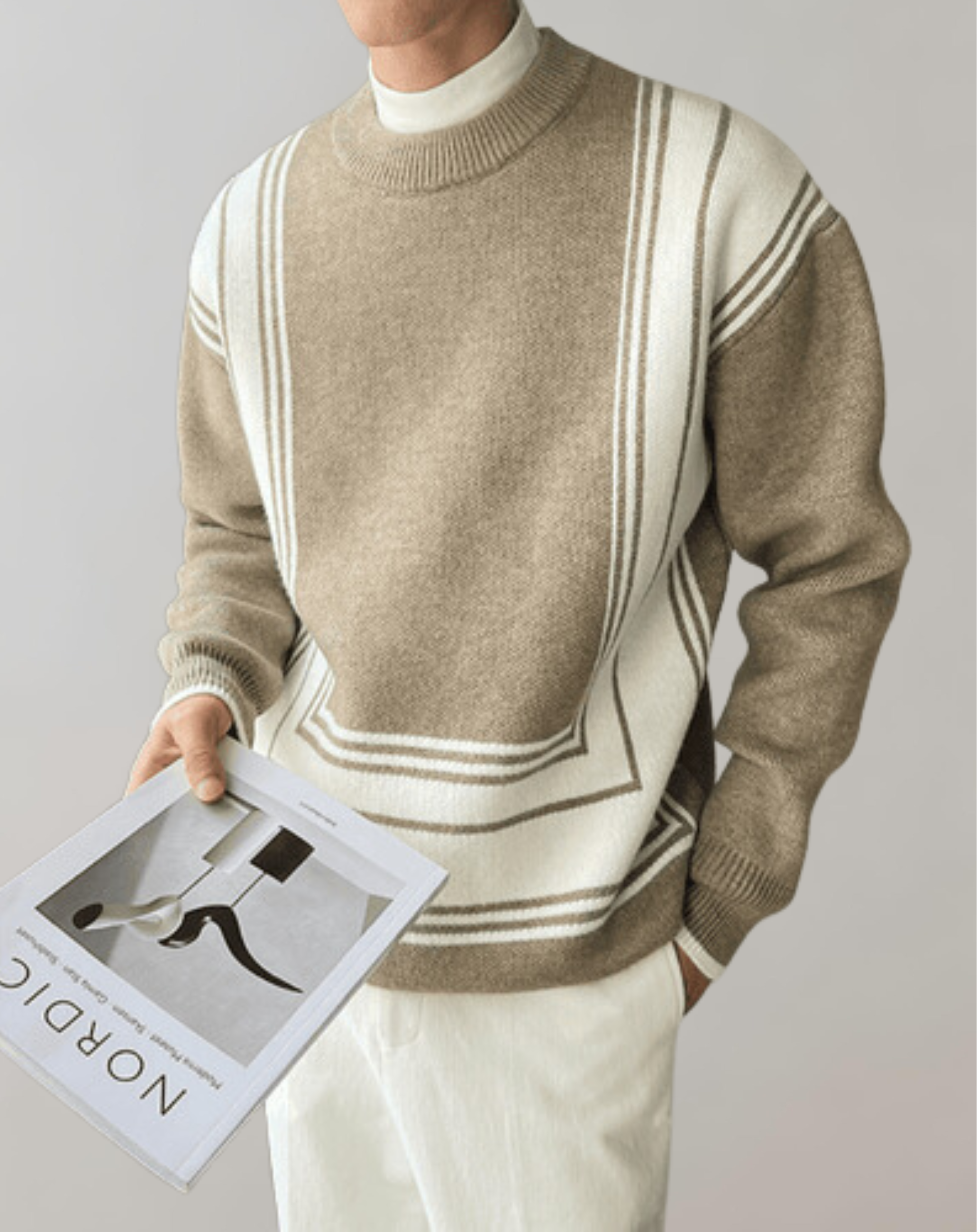 Arnaldo - Gestrickter Pullover mit Rundhalsausschnitt