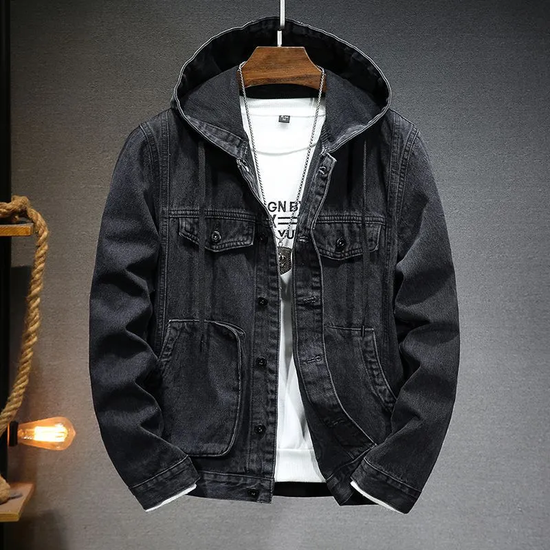 Eliot - Vintage Jeansjacke mit Kapuze für Herren