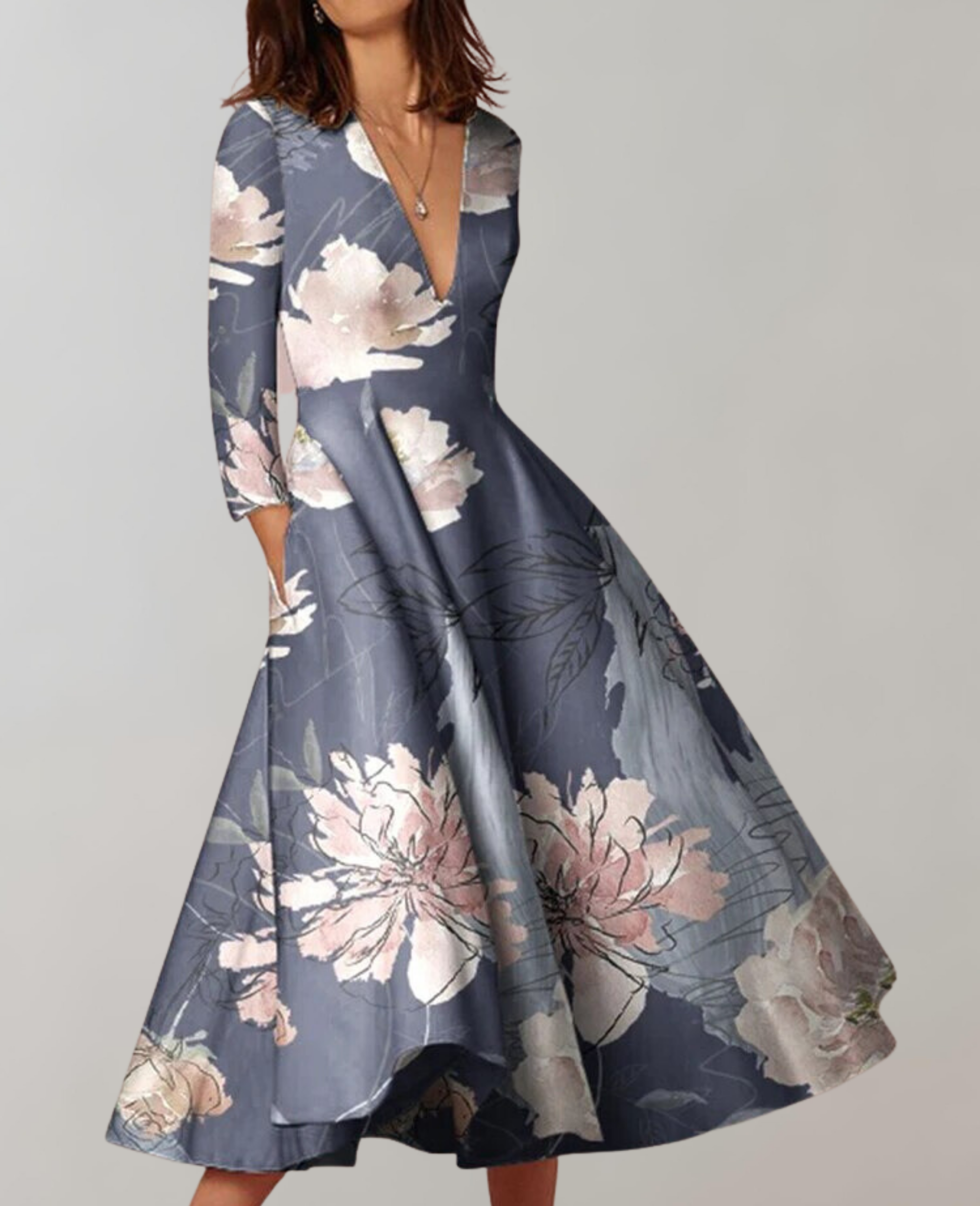 Pia - Loser Saum Langes Kleid