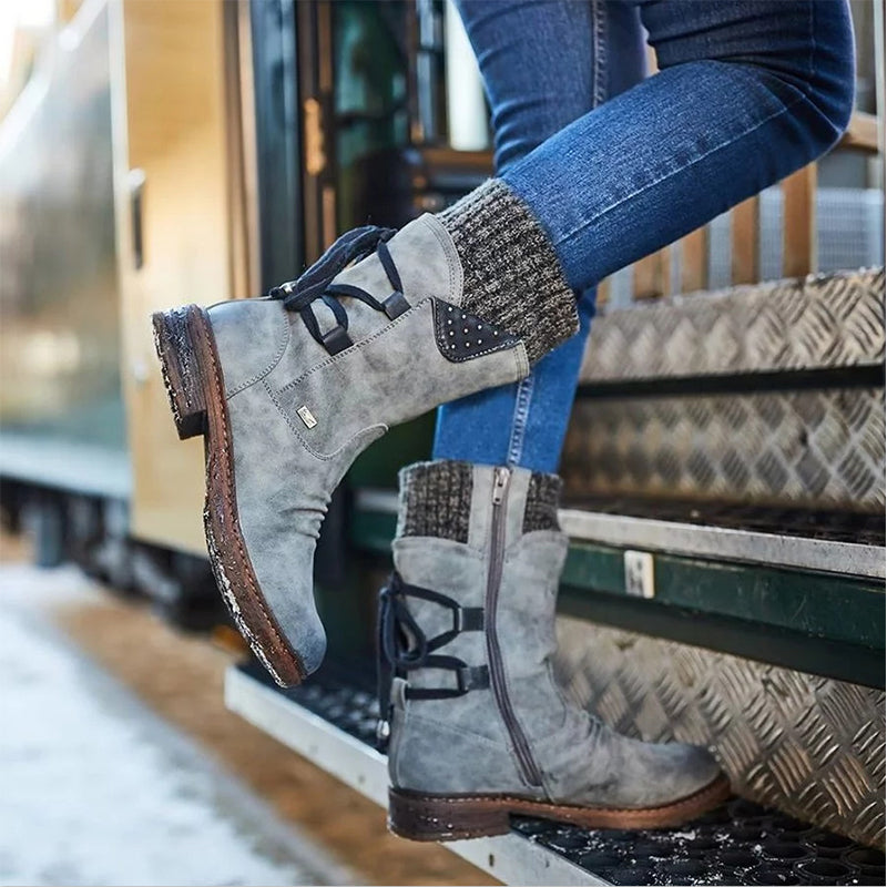 Krizzia - Women Winter Mid-Calf Stiefel Winterschuhe