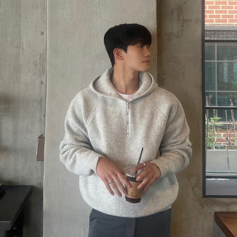 Halbzip Hoodie aus hochwertiger Woll-K Baumwollmischung - Casual Luxe für jeden Tag