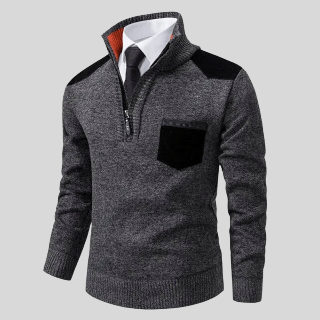 Elegante Herren Zip-Jacke im Old Money Stil