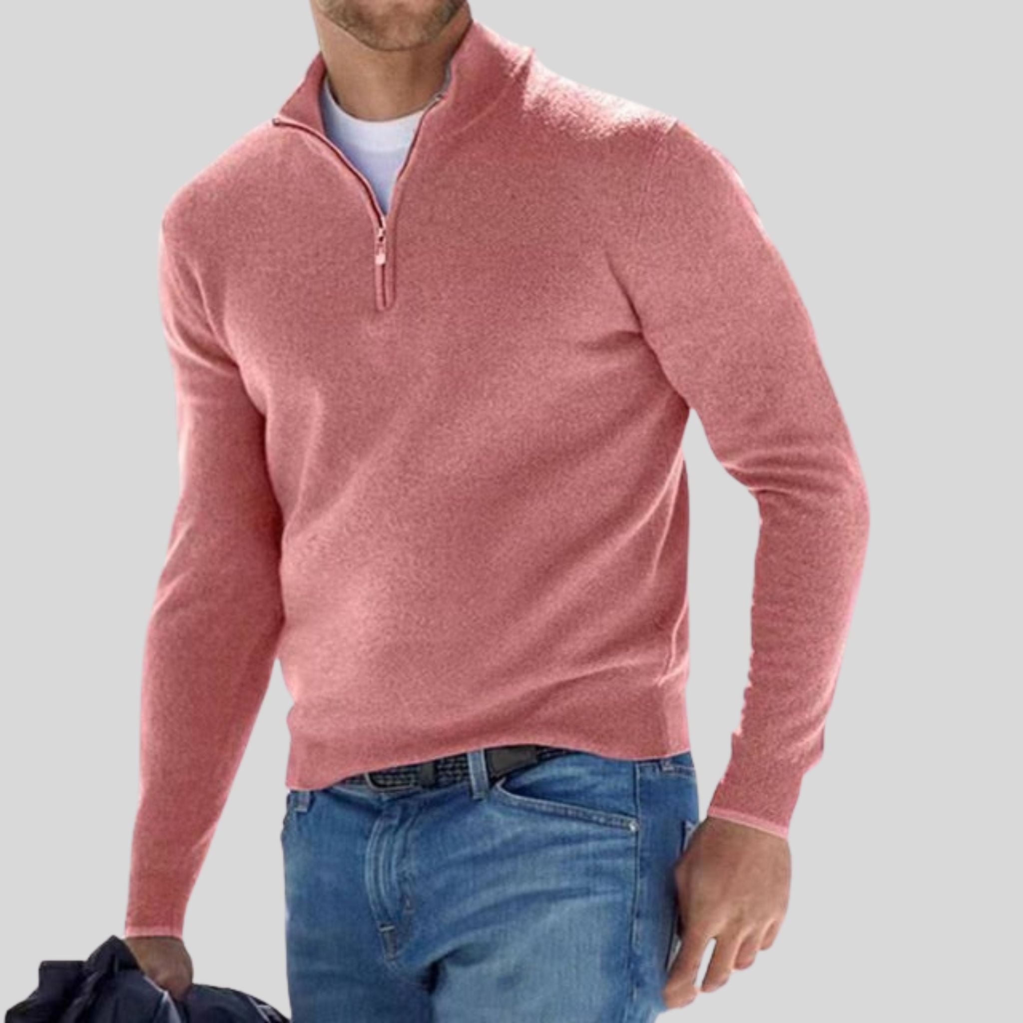 Eleganter Herren Zip-Pullover für stilbewusste Männer