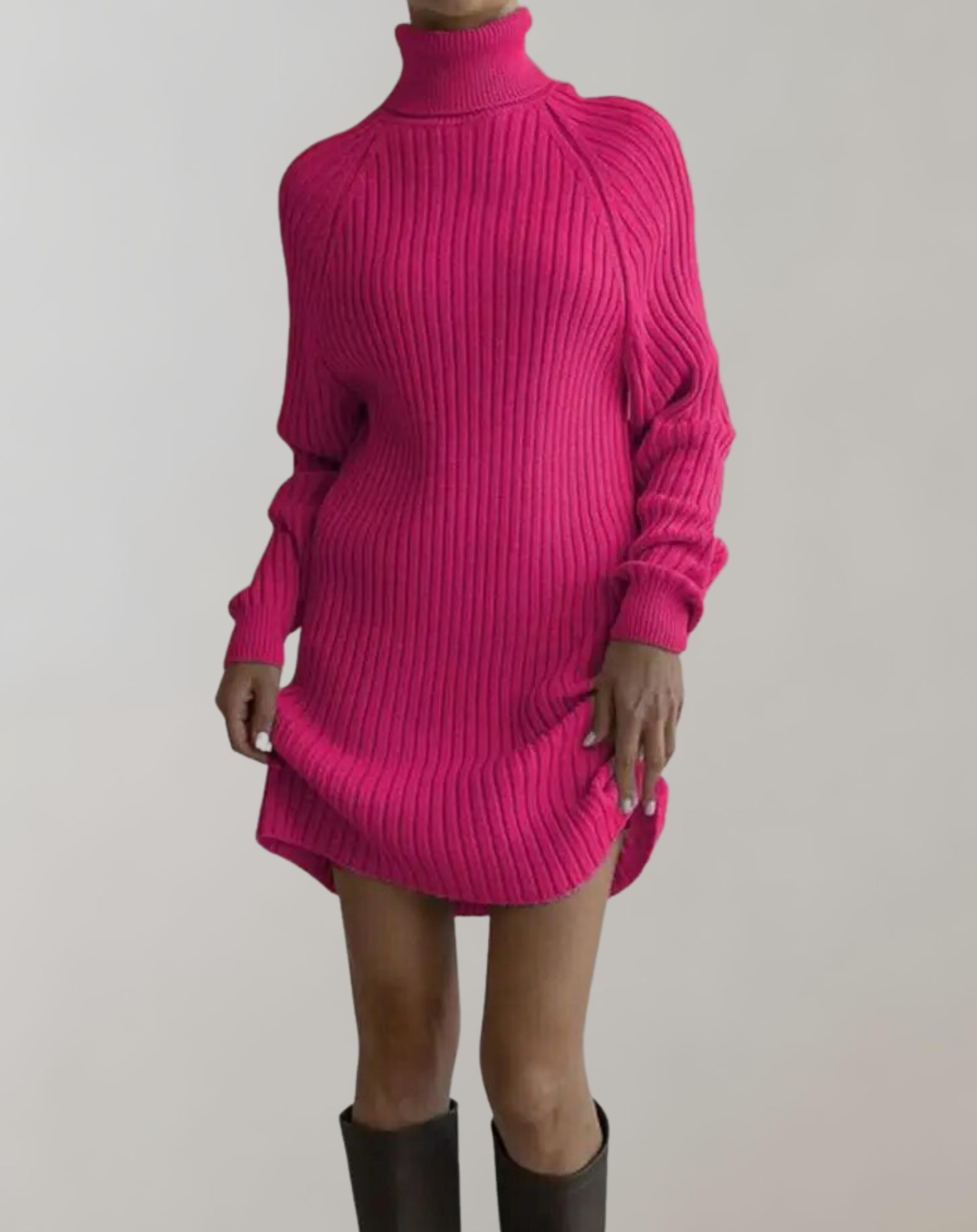 Nella - Kurzes Strickkleid mit Streifen