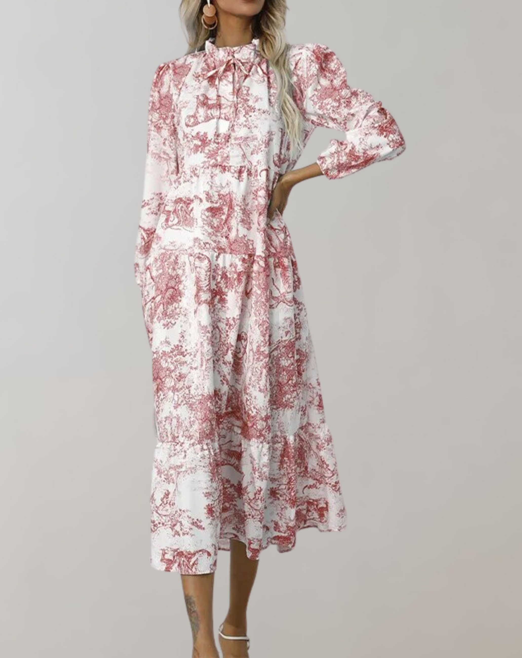 Sterre - Neue Langarm Frauen Midi-Kleid