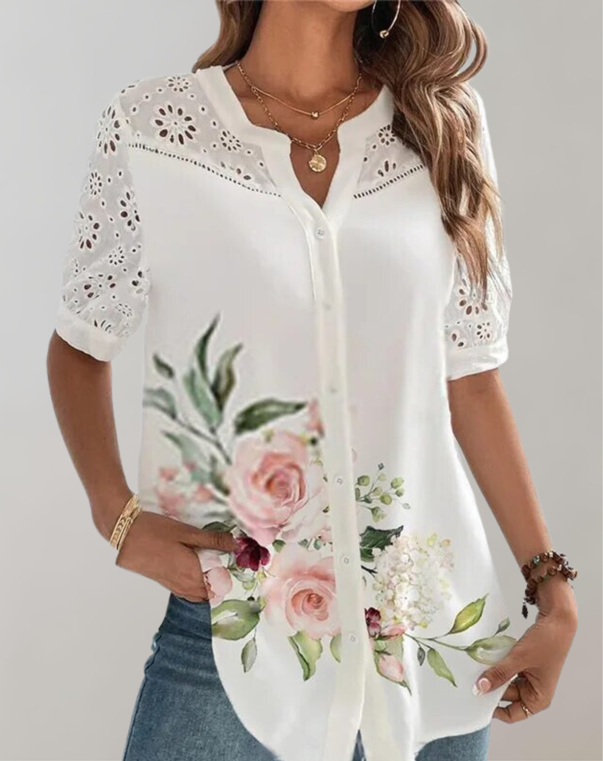 Dianne - Women Hollow Stickerei Floral