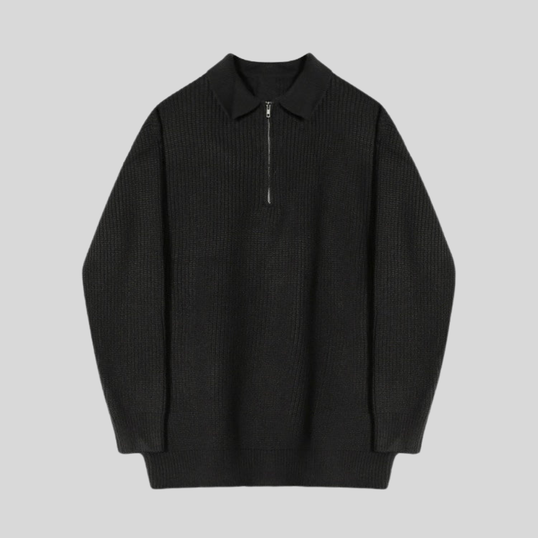 Luxe Halb-Zip Polo für stilvolle Männer - Eleganter Komfort mit zeitlosem Design