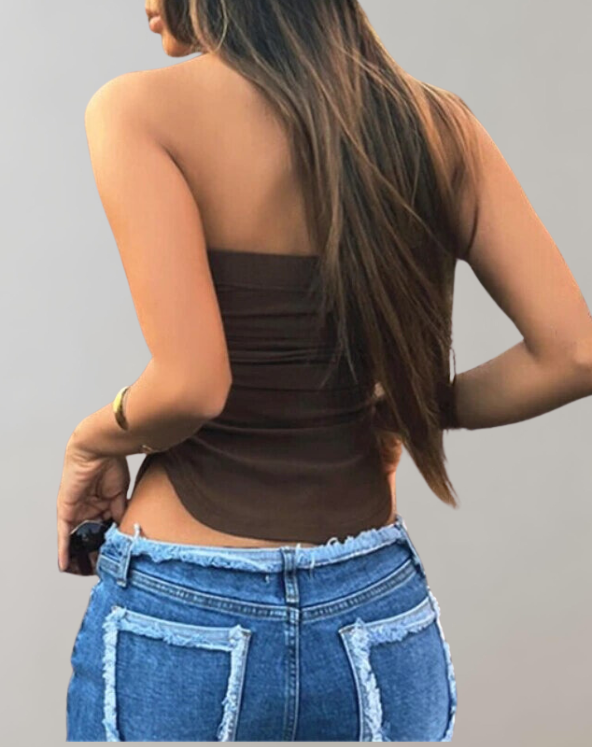 Brenda - Schulter  Wickelrohr-Crop-Top