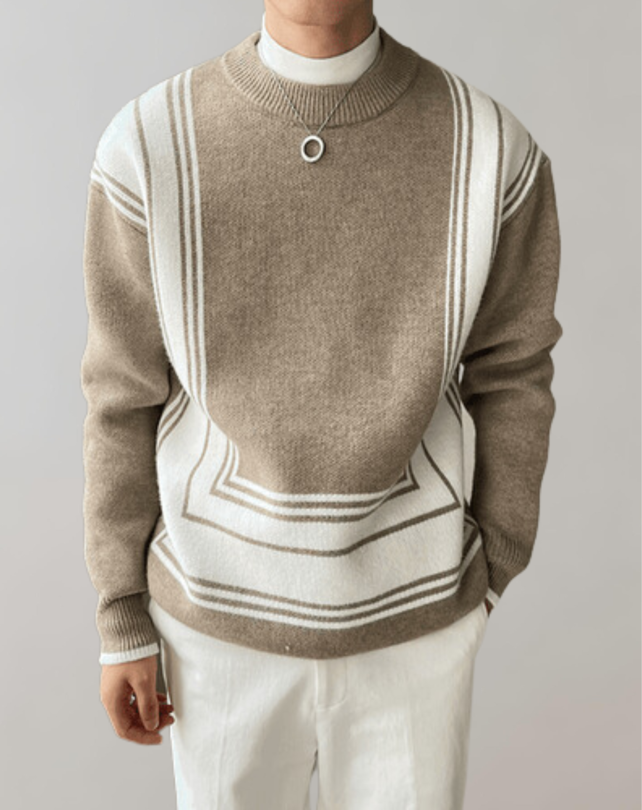 Arnaldo - Gestrickter Pullover mit Rundhalsausschnitt