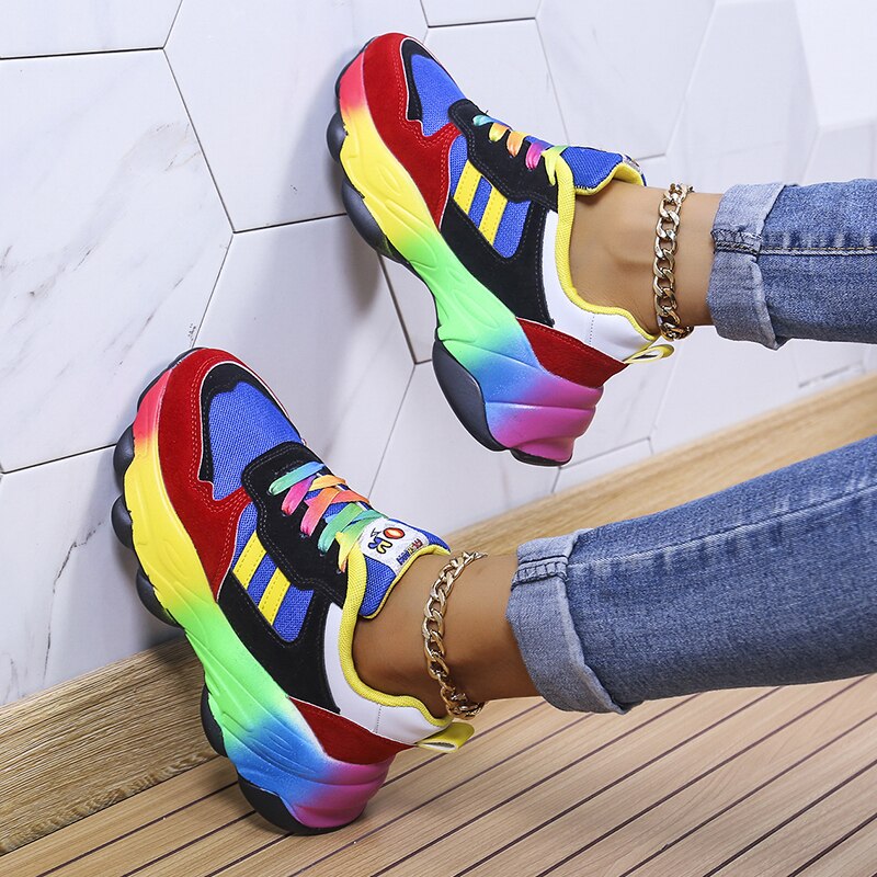WOLFF - SwiftStep Bequeme Regenbogen Turnschuhe
