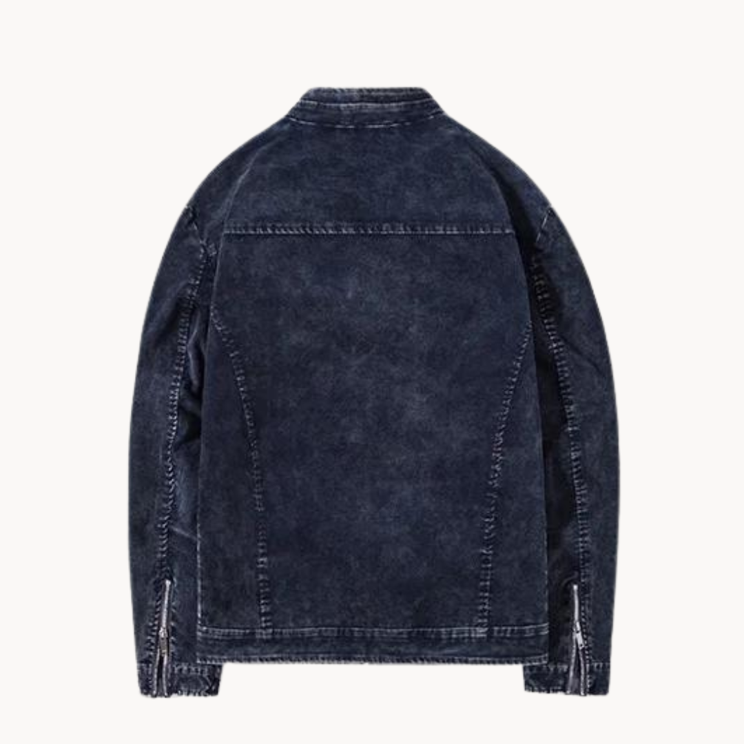 Daryl | Retro Denim Jacke mit Stehkragen und Reißverschluss - Lässige & Stilvolle Oberbekleidung für Herren