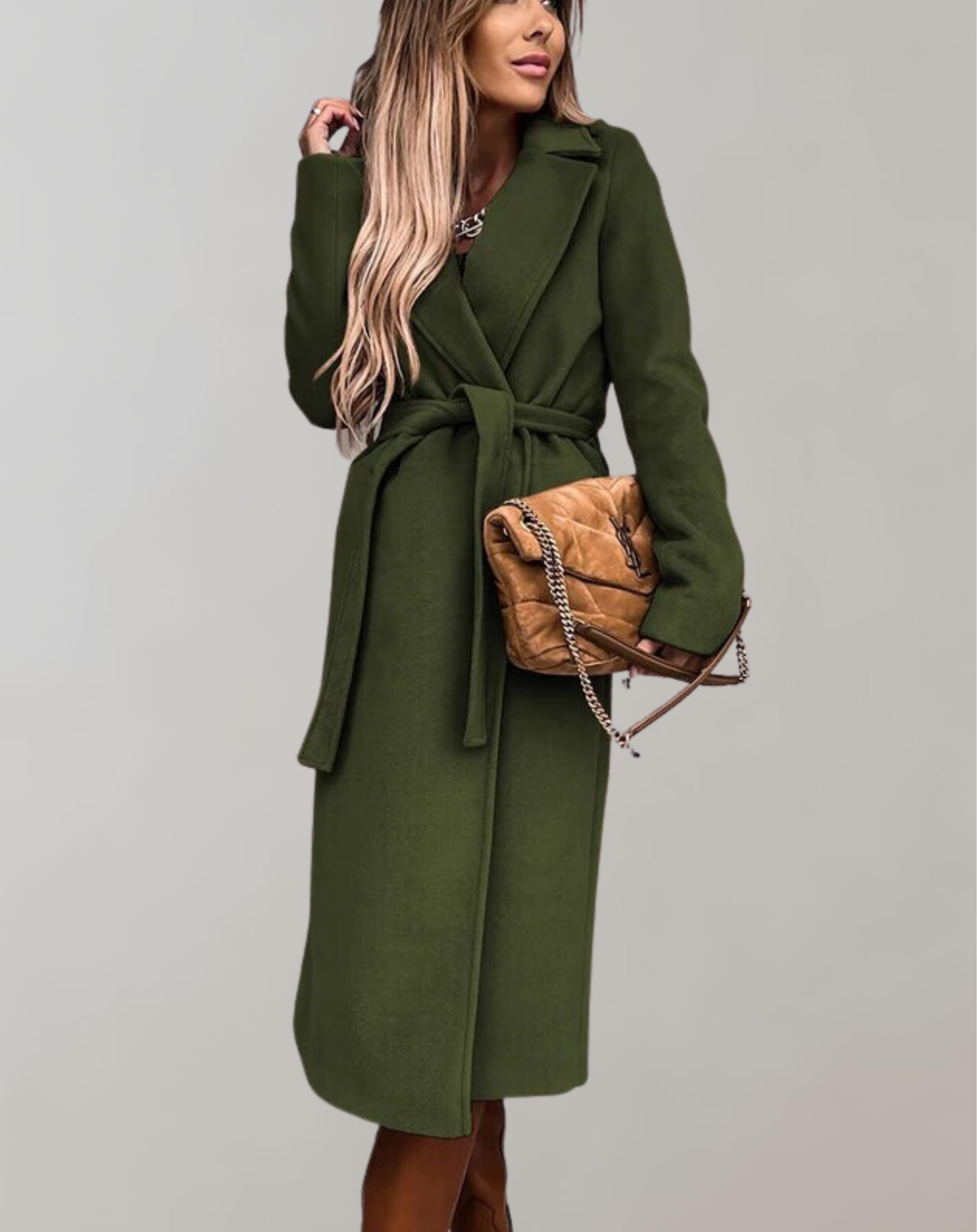 Anna - Eleganter Wollmantel mit Gürtel