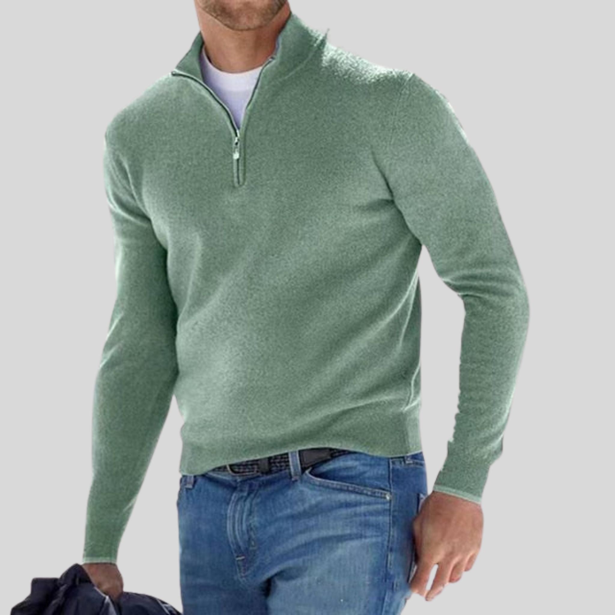 Eleganter Herren Zip-Pullover für stilbewusste Männer