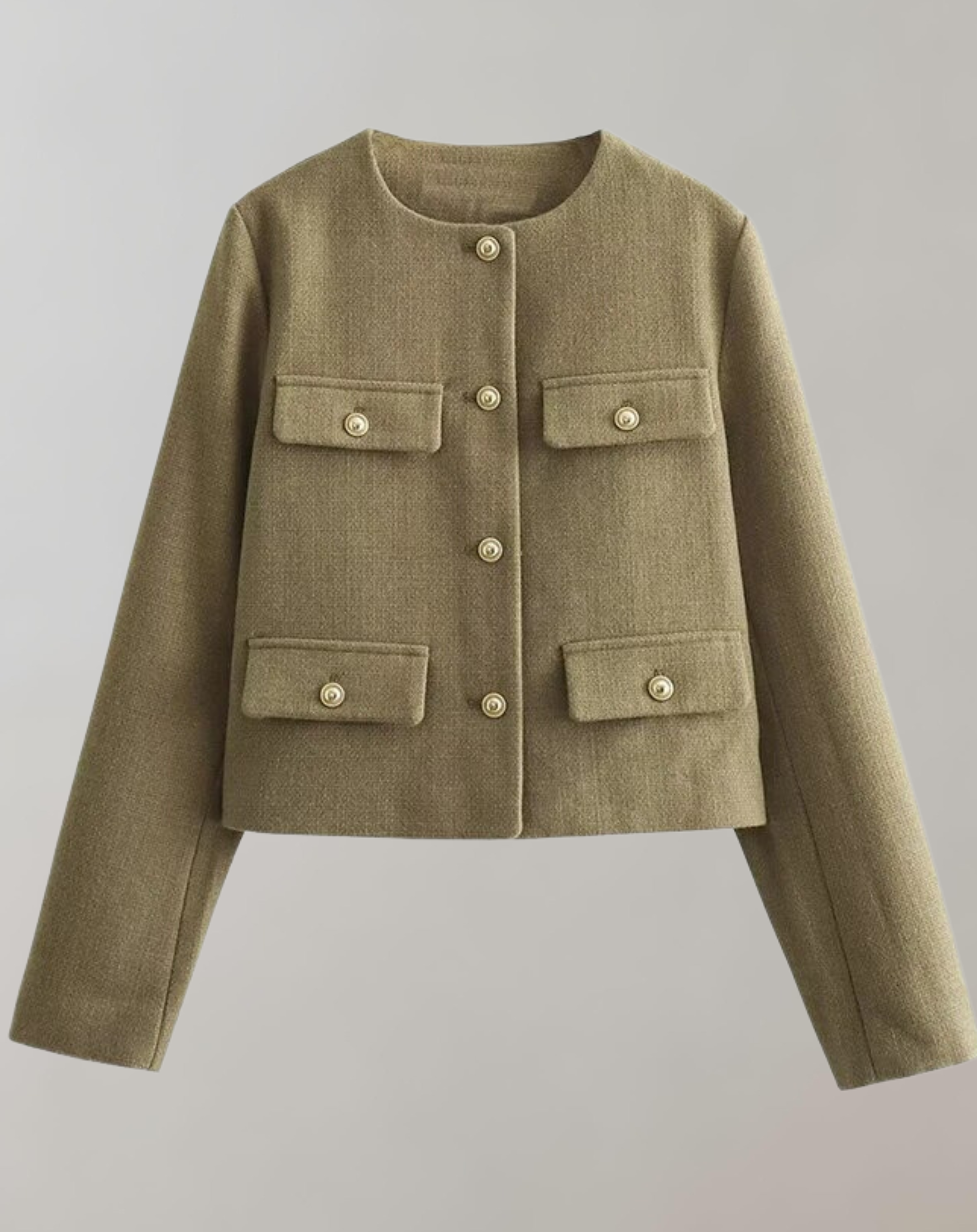 Fenna - Damenmantel mit einreihigen Knöpfen, schicke Vintage Streetwear