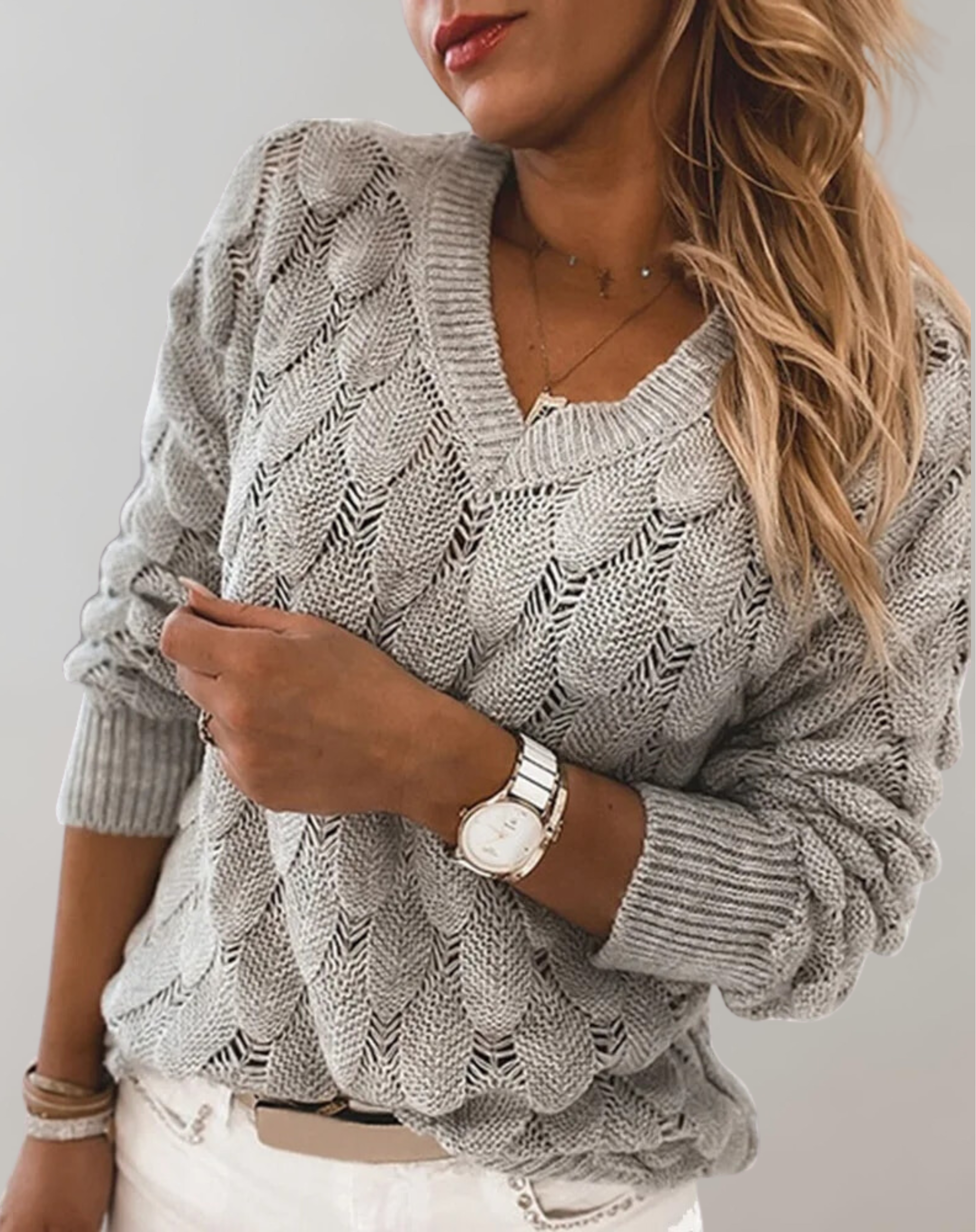 Moly - Frauen Pullover V-Ausschnitt