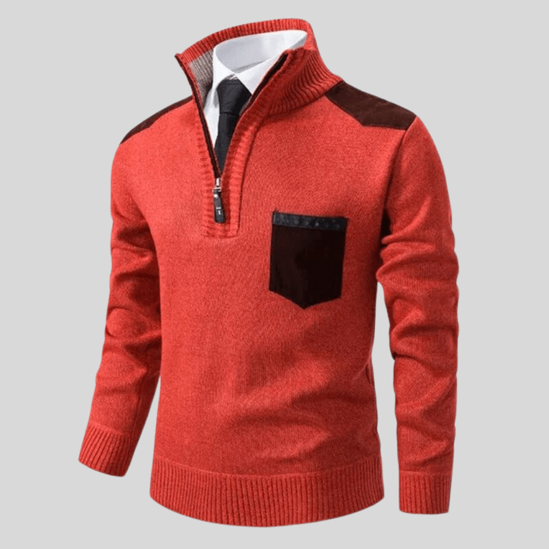 Elegante Herren Zip-Jacke im Old Money Stil
