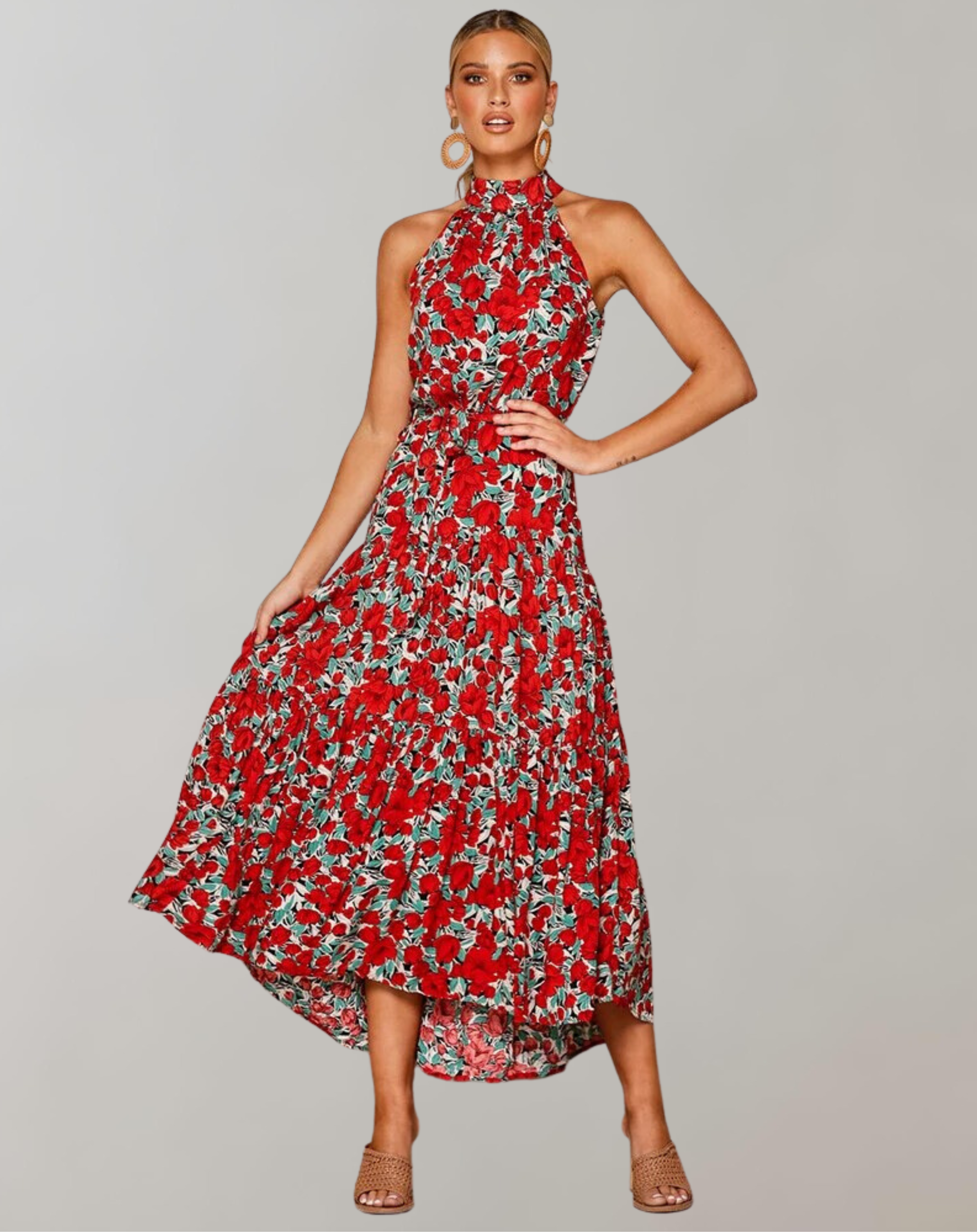 Britta - Langes Kleid Polka Dot Casual