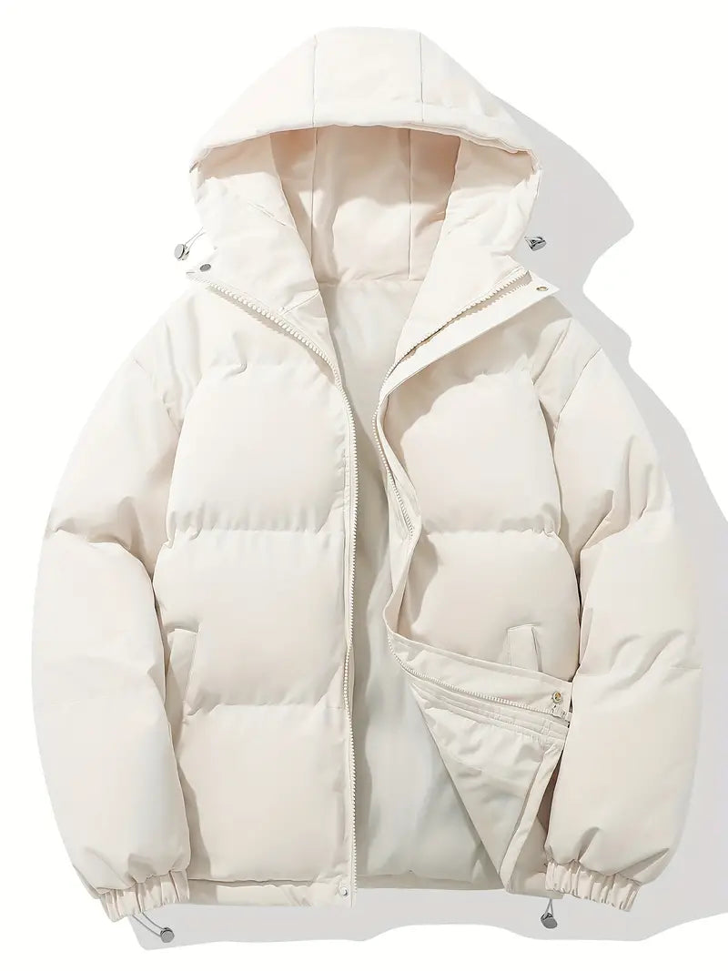 Solene | Eleganter, gefütterter Winter-Pufferjack mit Kapuze für stilvolle Herren