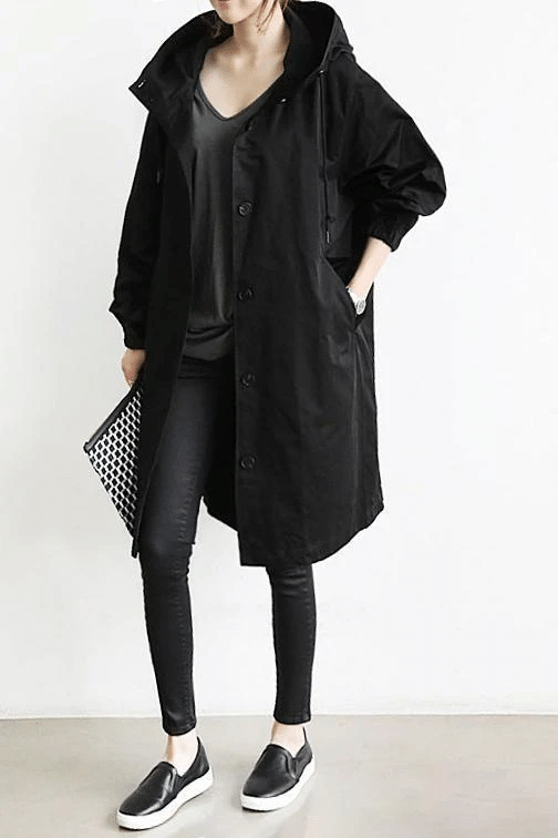 Damen Oversize Windjacke mit Kapuze – Leichter Übergangsparka für Frühling und Herbst