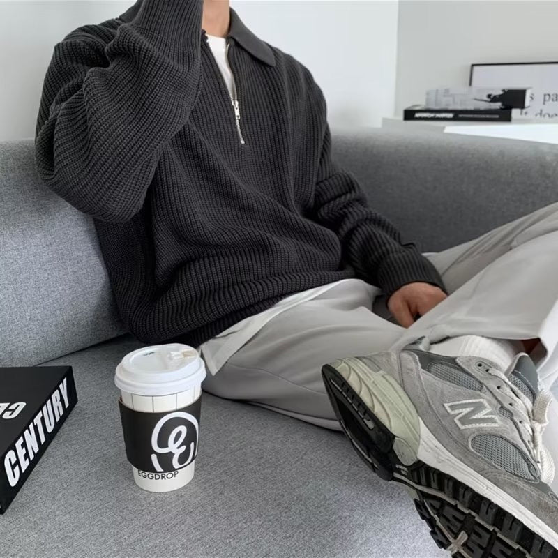 Luxe Halb-Zip Polo für stilvolle Männer - Eleganter Komfort mit zeitlosem Design
