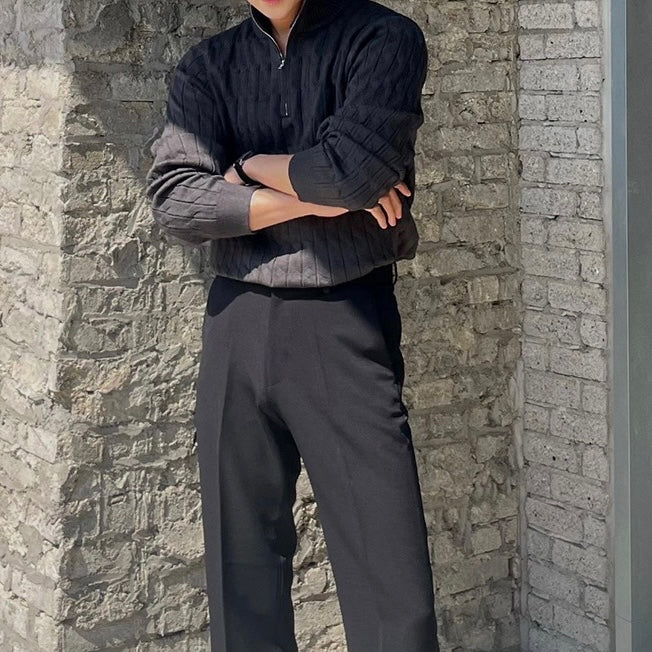 Kabelstrick-Halbreißverschluss Pullover für Stil und Komfort