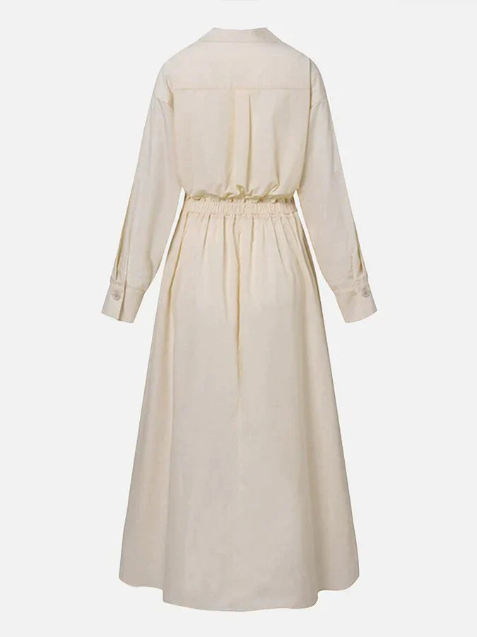 Agatha™ | Damen Maxi Kleid mit Retro Kragen und Elastischem Taillenzug