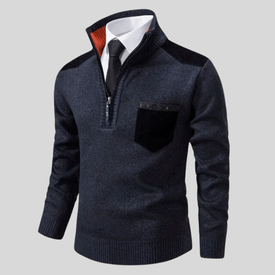 Elegante Herren Zip-Jacke im Old Money Stil