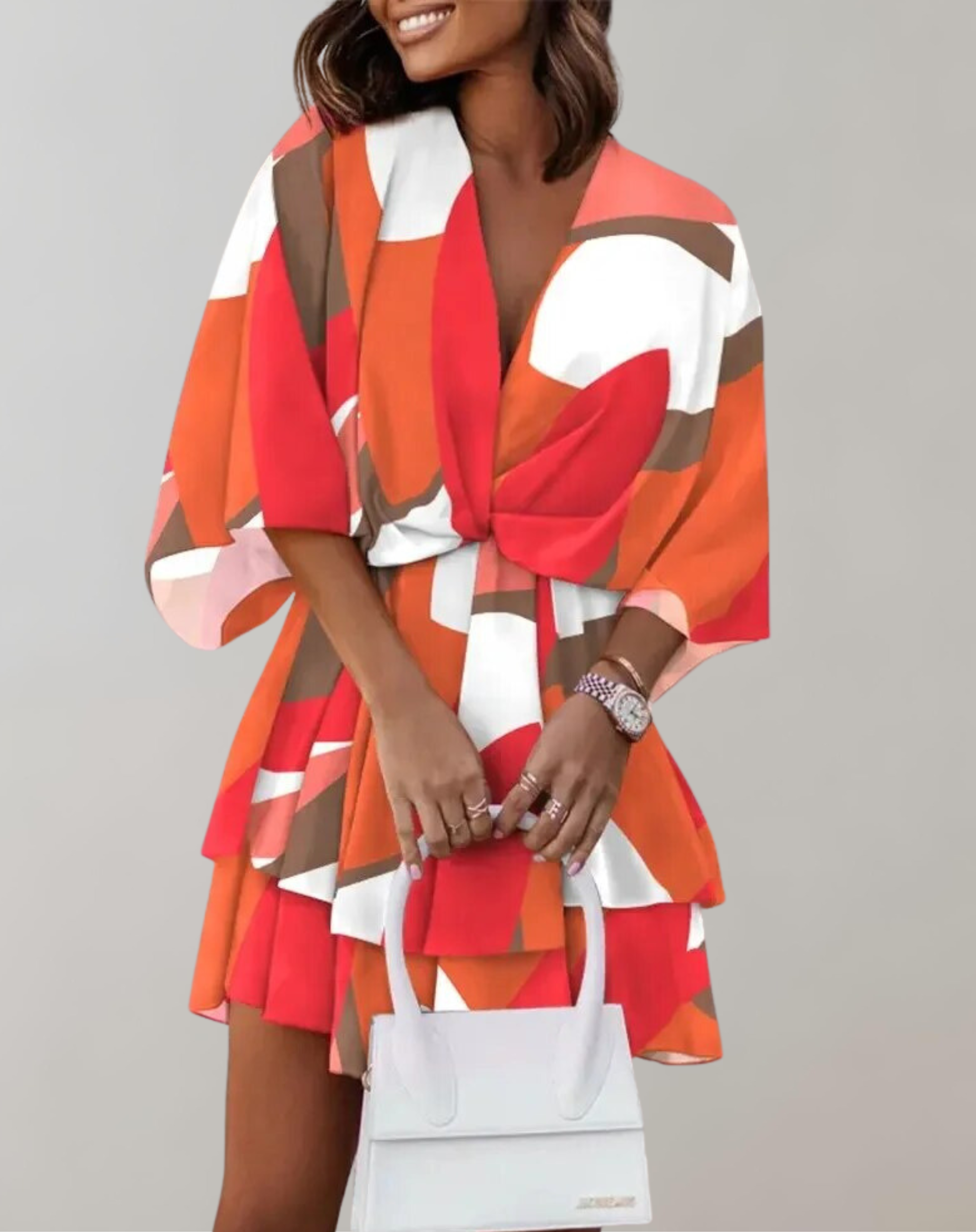 Katja - Damen V-Ausschnitt Fledermausärmel