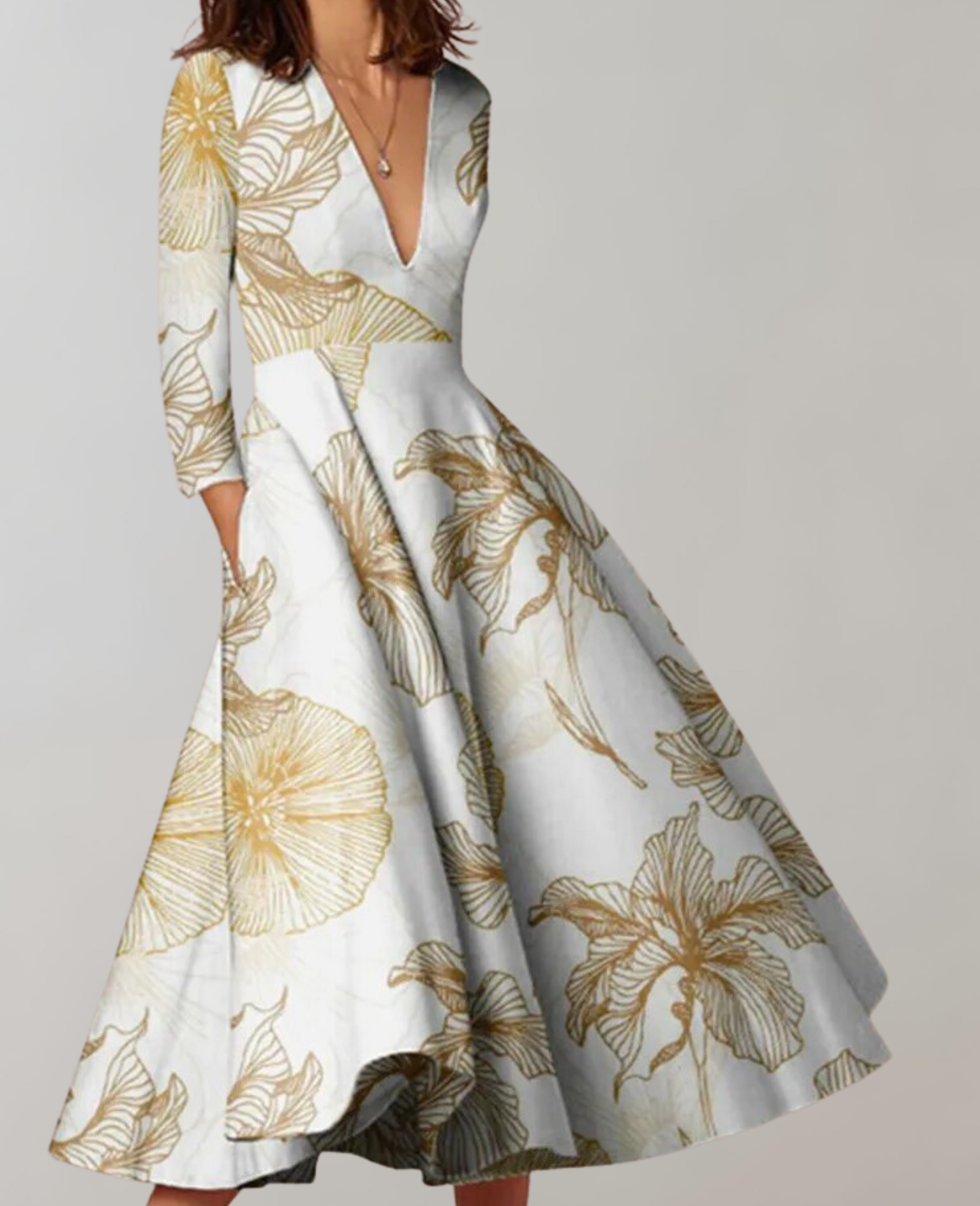 Pia - Loser Saum Langes Kleid