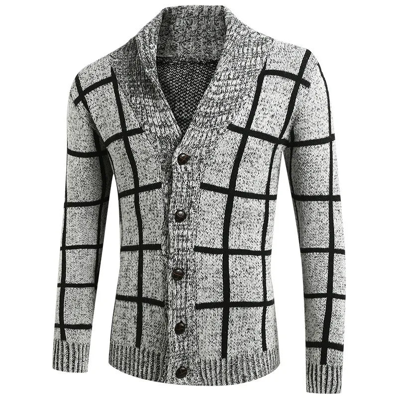 Elegante Karierte Strickjacke für Herren im Slim Fit
