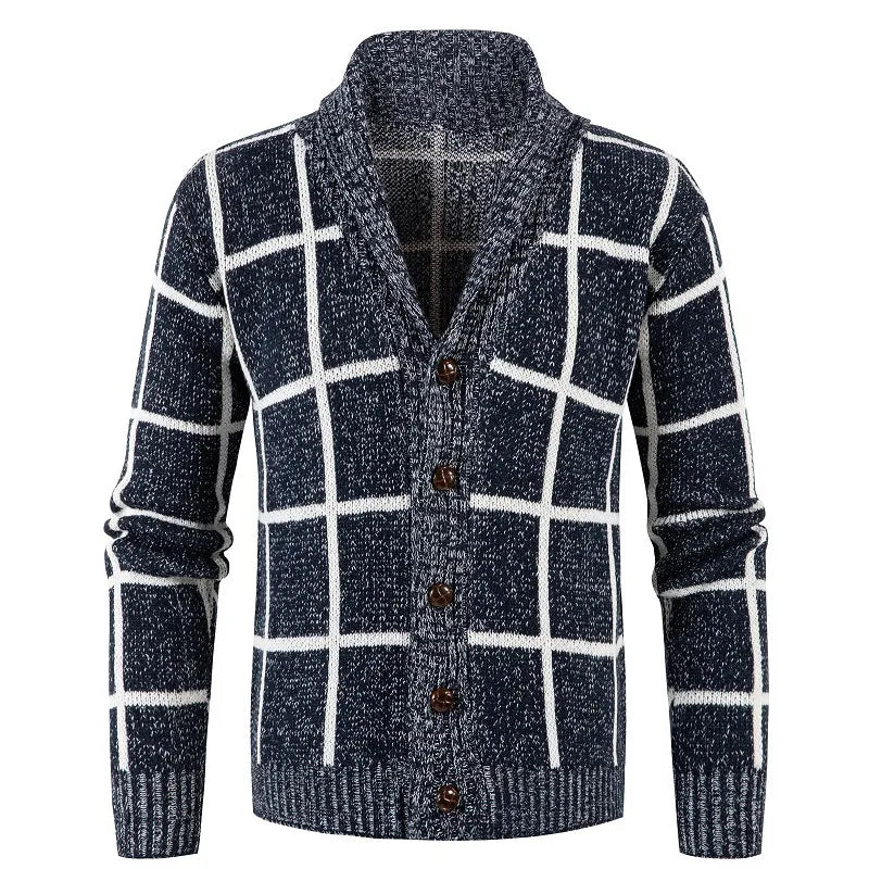 Elegante Karierte Strickjacke für Herren im Slim Fit