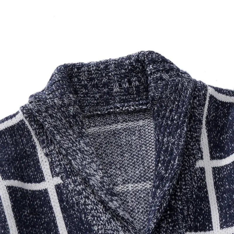 Elegante Karierte Strickjacke für Herren im Slim Fit