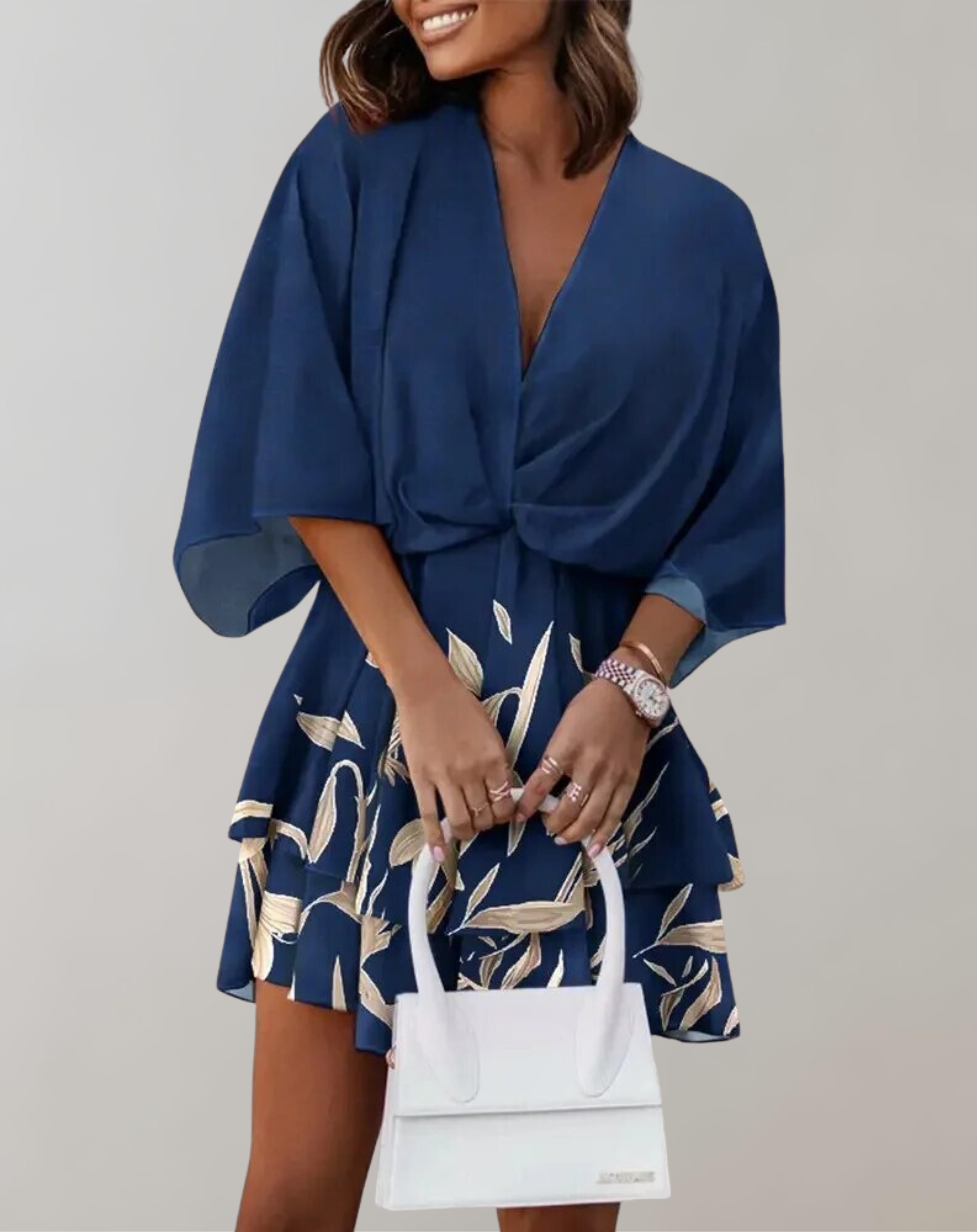 Katja - Damen V-Ausschnitt Fledermausärmel