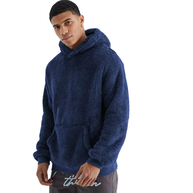 Davian | Unisex kuscheliger Fleece-Hoodie - Weiche, warme Pulloverjacke mit Kängurutasche für jede Jahreszeit