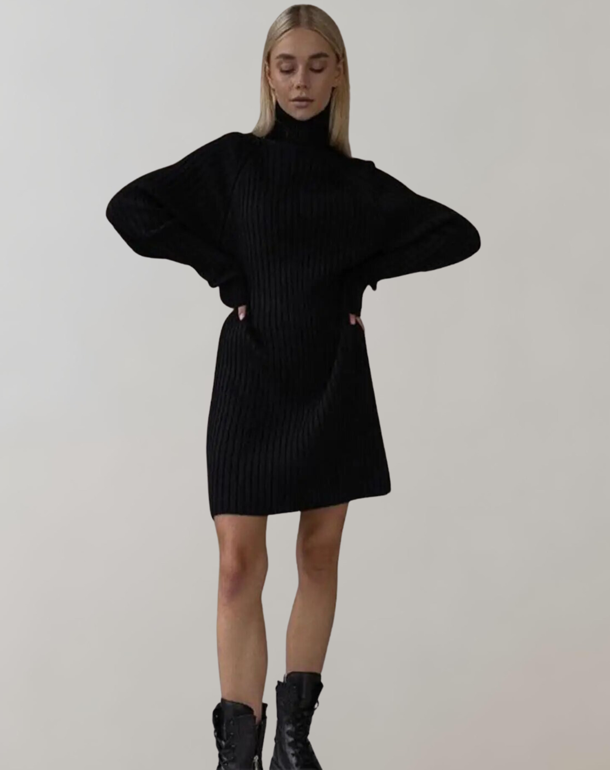 Nella - Kurzes Strickkleid mit Streifen