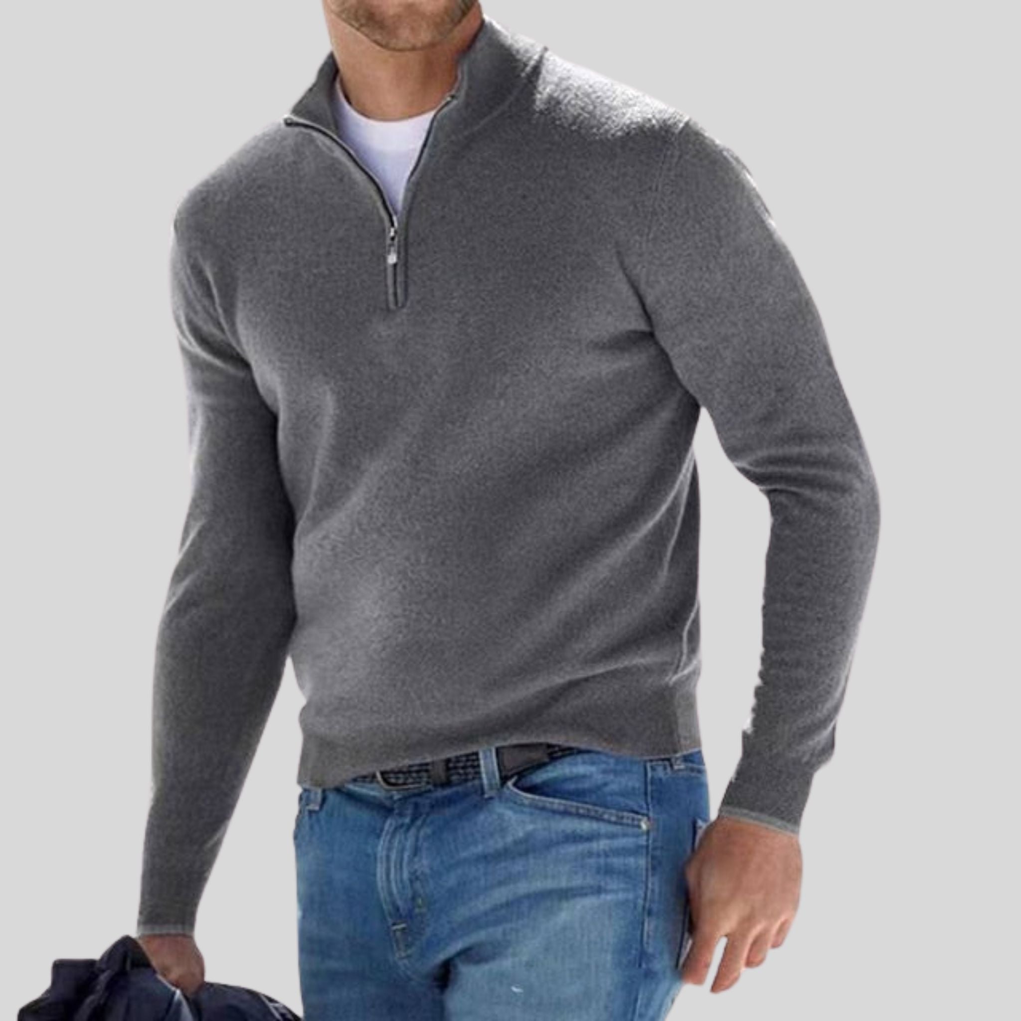 Eleganter Herren Zip-Pullover für stilbewusste Männer