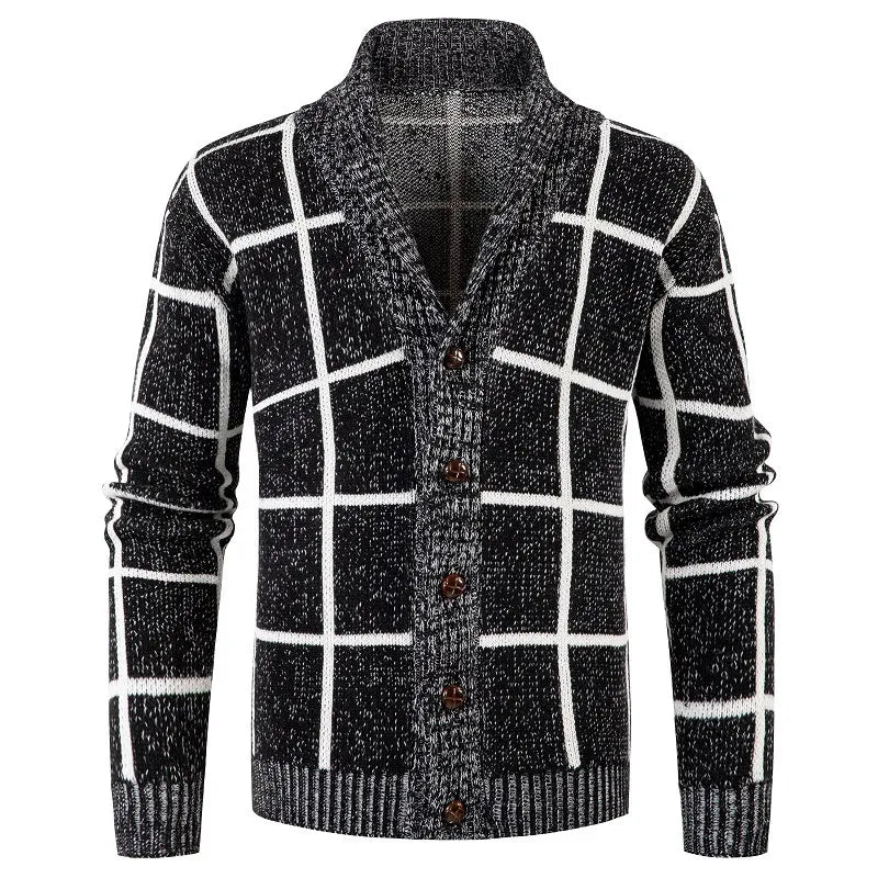 Elegante Karierte Strickjacke für Herren im Slim Fit